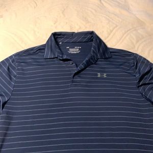 Navy striped under armour polo shirt
